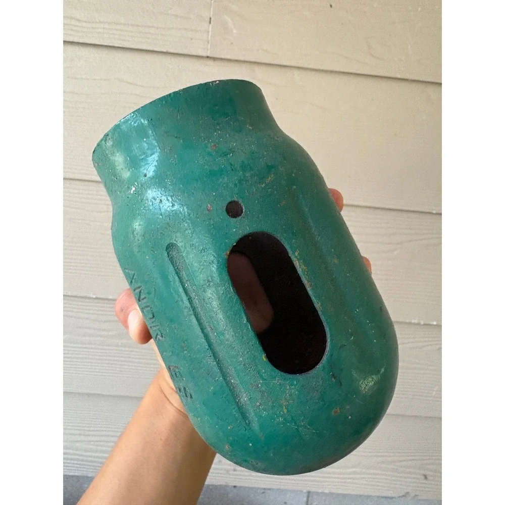 Vintage Andries Industrial Cast Metal Protective Cap Green Valve Cover Housing